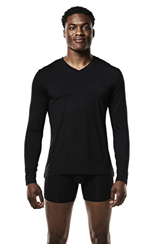 Mr. Davis Men's Long Sleeve Bamboo Viscose Base Layer Undershirt - with Stretch Fabric for a2