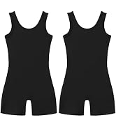 LUOUSE 2 Packs Gymnastics Leotards For Girls With Shorts Unicorn Mermaid Leopard Rainbow Kids Dan...