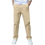 Kids Straight Leg Golf Pants Casual Stretchy Elastic Waist School Uniform Pants for Boys Girls 3-14 Years with Pockets