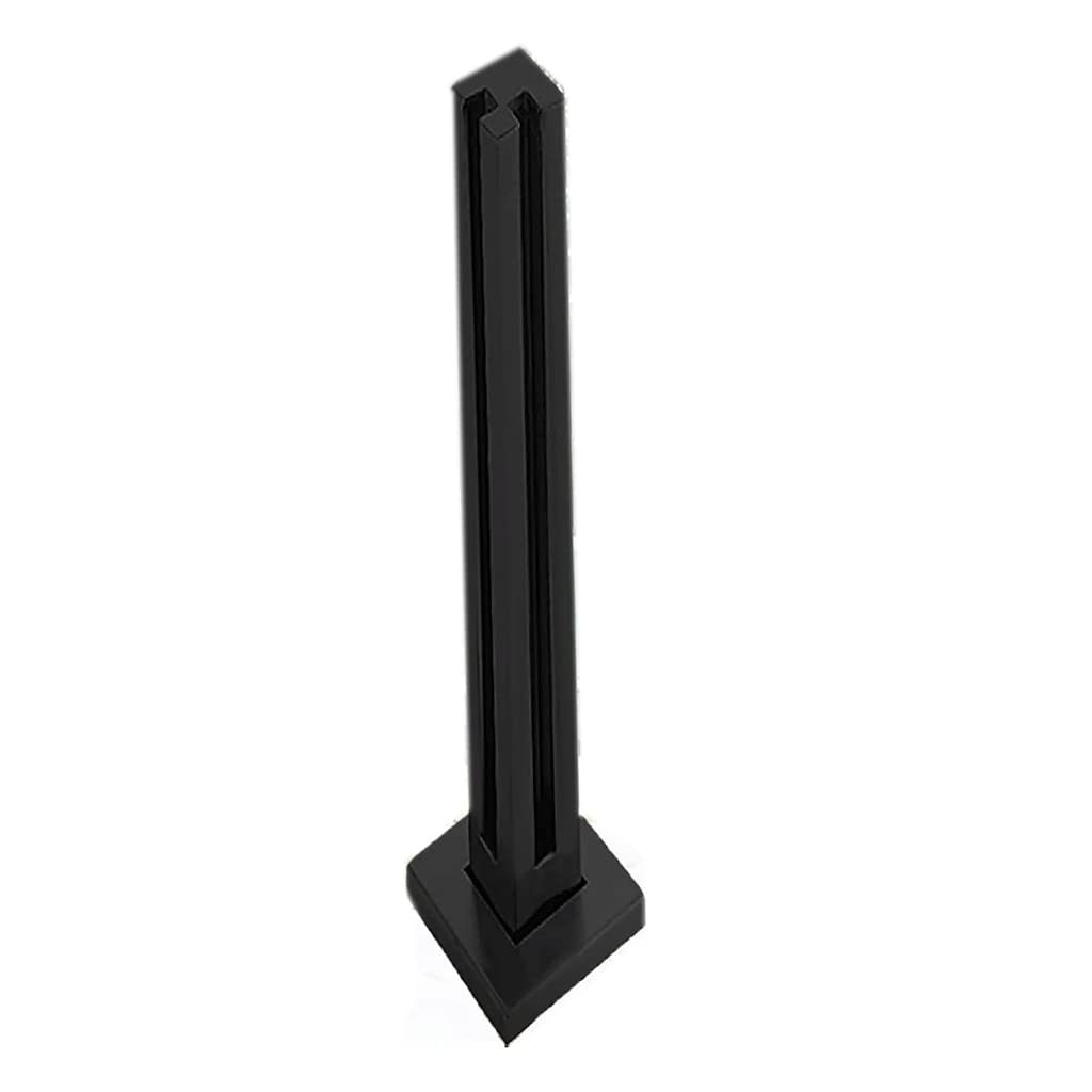 Poteau garde-corps verre noir carré 95cm pince de fixation sol balcon deck
