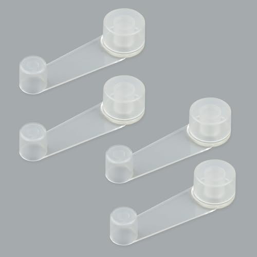 HASWARE Topes de puerta giratorios de doble cabeza con tornillos – Juego de 4, amortiguan el golpe, reducen el ruido, protegen muebles y paredes (Transparente)