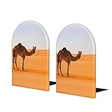 Design imprimé chameau sable du désert : ces serre-livres décoratifs présentent des illustrations vibrantes et imprimées sur le devant, ajoutant une touche élégante et artistique à n'importe quel bureau, étagère d'étude ou espace de bureau tout en organisant des livres et des médias.