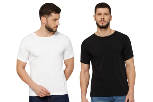 Image of T-Shirt for Men - 100% Cotton Casual T-Shirt | Half Sleeve, Round Neck 4 Way Stretch Fabric | Slim Fit T-Shirt