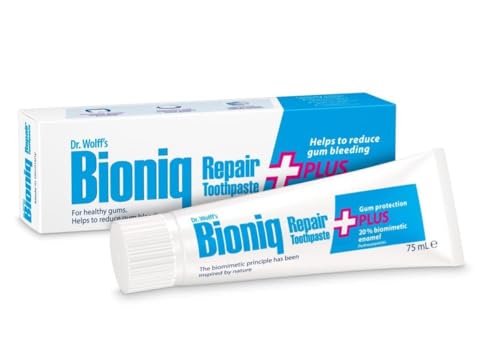 Dr. Wolff's Bioniq Repair Plus Pasta Dental 2 x 75ml | Sin Flúor con Esmalte Biomimético Hidroxiapatita | Para Dientes Sensibles | Ayuda a Reducir el Sangrado de las Encías