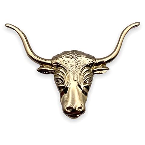 STOCKPINS Texas Longhorn Steer Lapel Pin – Vintage Gold Cowboy Hat Pin for Men & Women, Perfect for Hats, Backpacks, & Jackets, Proud Texan Accessory Cover