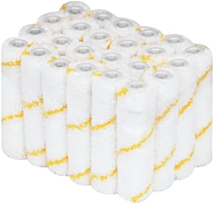 Microfiber Paint Roller Covers 4 Inch，1/3" Nap Mini Roller Covers，Pack of 24,Roller Covers for Painting，Home Painting Supplies，