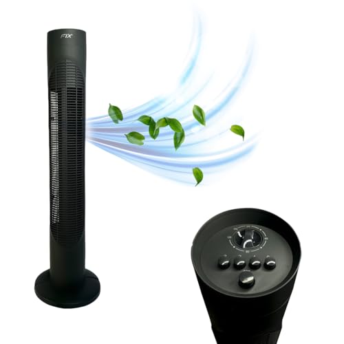 Ventilador de Torre Silencioso 55W com 3 Velocidades - Design Compacto para Salas, Quartos e Escritó