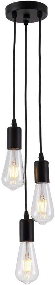 Lampe suspendue rétro E27 à 3 lumières pour salon et salle à manger