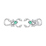 Punk Scorpion Stud Earrings 925 Sterling Silver for Women Men Green Crystal CZ Cool Insect Climber Earrings Cartilage Studs Piercing Gothic Jewelry Hypoallergenic