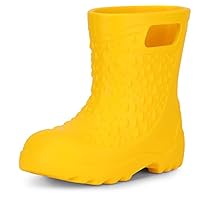 Ladeheid Children's Girl's Boy's EVA Light Wellington Boots Rainy Wellies Rain Boots LADW006 (Yellow 1032, 10/11 UK Child)