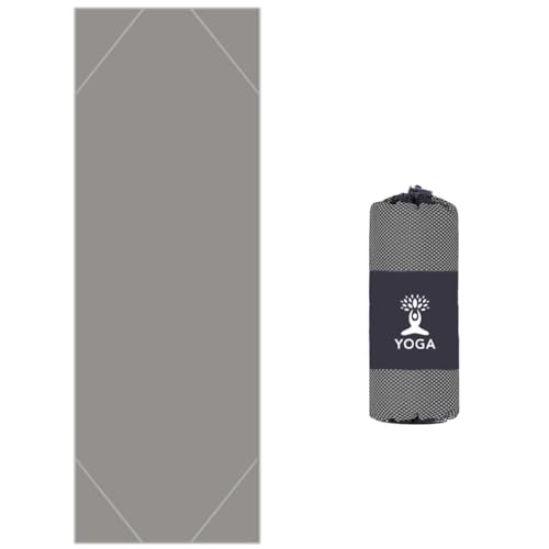Yoga Towel Non-slip Yoga Towel Quick Dry Fitness Mat Towel with Exclusive Corner Pockets Design Sweat Absorbent Yoga Blanket with Mesh Carrying Bag Perfect Yoga Towel for Yoga and Pilates towel