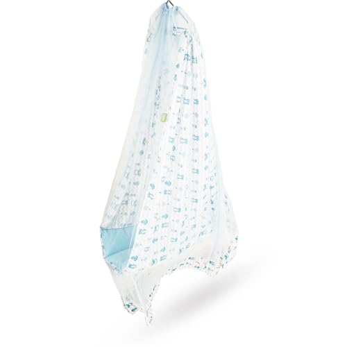 Image of Baybee Hanging Cradle and Swing for Baby 0 to 2 | Portable New Born Bassinet Jhula with Mosquito Net, Cotton Thottil Cloth | Uyyala Palna for Home Use (Blue)