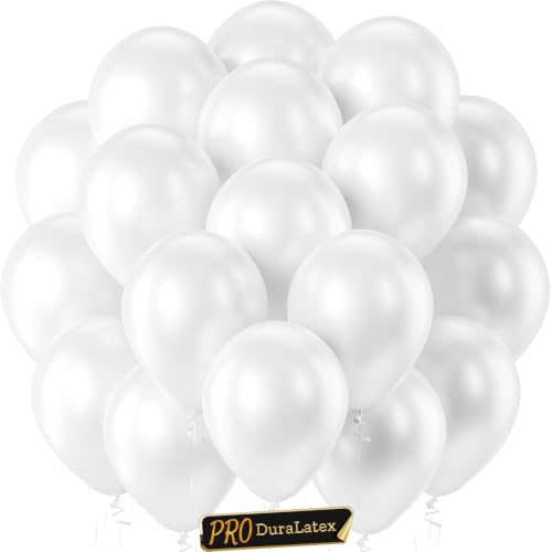 Image of Bezente Pro Duralatex Pearl White Extra-Thick Balloons 120 Pack 10 inch