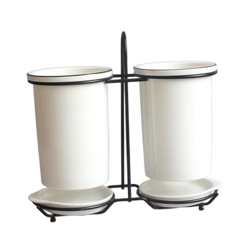 Yunmeryker Organizador de Utensilios de Cocina Portacubiertos Escurrecubiertos Cesta para Cuchillos Tenedores Y Cucharas Diseño Doble Apto para Cocina Comedor Y, a, tal como se describe