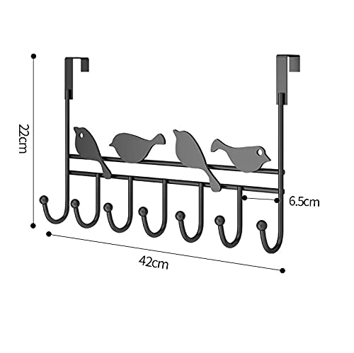Generico Appendiabiti Appendiabiti Appendiabiti in ghisa per Porta con 7 Ganci Decorativi scaffale per Animali Uccelli Gatti per Camera da Letto Soggiorno Cucina (Bianco Uccello)