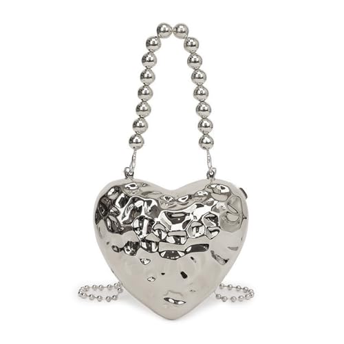 Sac à bandoulière acrylique tendance argenté et sac à main chaîne pour fille
