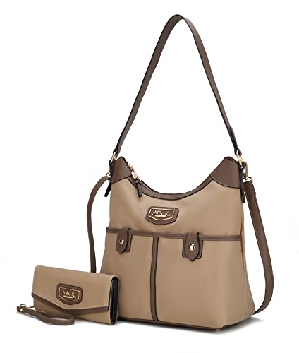 Image of MKF Collection Shoulder Bag for Women, Nylon Handbag Purse, Top-Handle Hobo Bag And Wallet