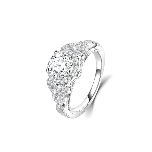 Bague moissanite 1 carat anti-ternissement pour remplacer le diamant coûteux