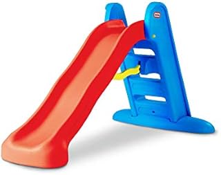 Little Tikes Easy Store Large Slide - Playset for Indoor or Outdoor Use - Durable, Stable, Kid-Safe - Folds for Easy Travel & Storage - Red & Blue