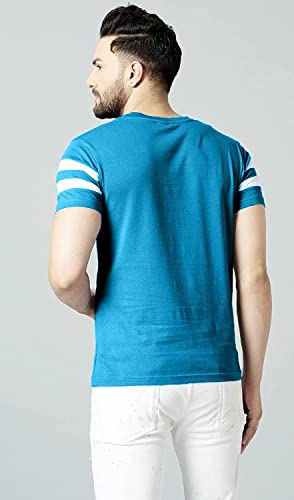 Image of RodZen Men's Polyester Round Neck Regular Fit Striped T-Shirt (Combo Pack of 2)