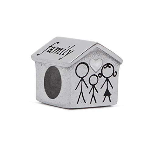 MAMIJUX Bead Charm Family in Acciaio a Forma di casetta
