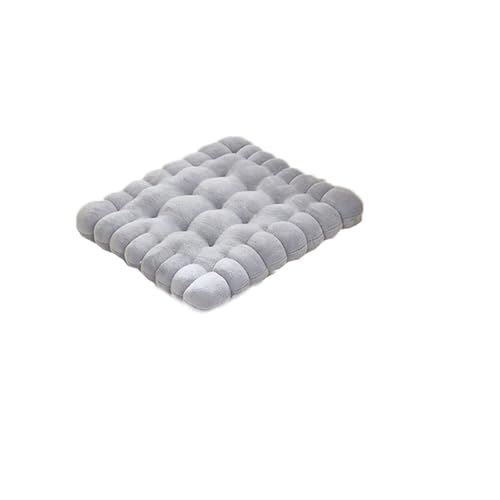 Cojín grueso para asiento de suelo, para oficina, hogar, comedor, silla, cómodo tapete de meditación tatami, cojín elevador para adultos mayores (1 unidad, cuadrado, gris claro)