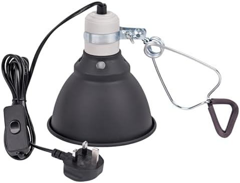 Reptile Heat Lamp Fixture With Thermostat Timer - 8.5 Inch Dome Light For Terrariums - View #9