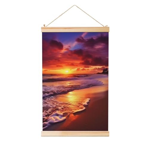 Belle plage coucher de soleil sur toile : une œuvre d'art suspendue pour évader votre esprit