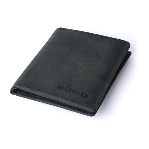 Image of TANSTITCH Hunter Brown Bi-Fold Wallet | Compact and Travel Friendly Structure | Durable, Contemporary, and Sophisticated | Premium Textured Leather | Proudly Made in India (Green Hunter)