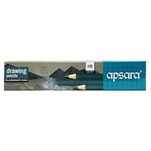Image of Apsara Drawing Hb Pencils, Graphite Art Drawing Pencil, Medium Hard, Break-resistant Bonded Lead, Shading Pencils & Sketch Pencils for Beginners & Pro Artists (Pack of 10)