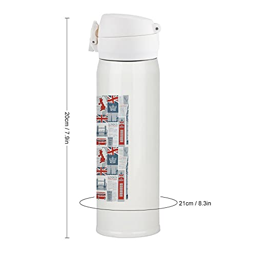 Theme Of Uk And London British Flag Stainless Steel Insulated Water Bottle Coffee Mug Tea Cup For Sports Cycling Hiking #TOP1