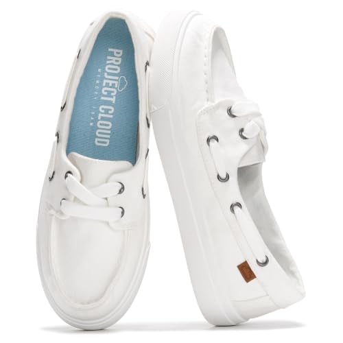 Image of Project Cloud Canvas Sneakers for Women - Memory Foam Slip On Shoes Women Footwear - Lightweight and Non Slip Fashion Sneakers (Seasalt)
