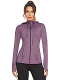 Mokermi Women's Running Jacket Full Zip Athletic Hoodie Lightweight Sportswear Fit Sports Yoga...