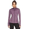 Mokermi Women's Running Jacket Full Zip Athletic Hoodie Lightweight Sportswear Fit Sports Yoga Workout Track Jacket
