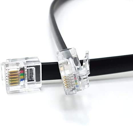 Lapbattery RJ12 6P6C 6pin Straight Modular Cable Black