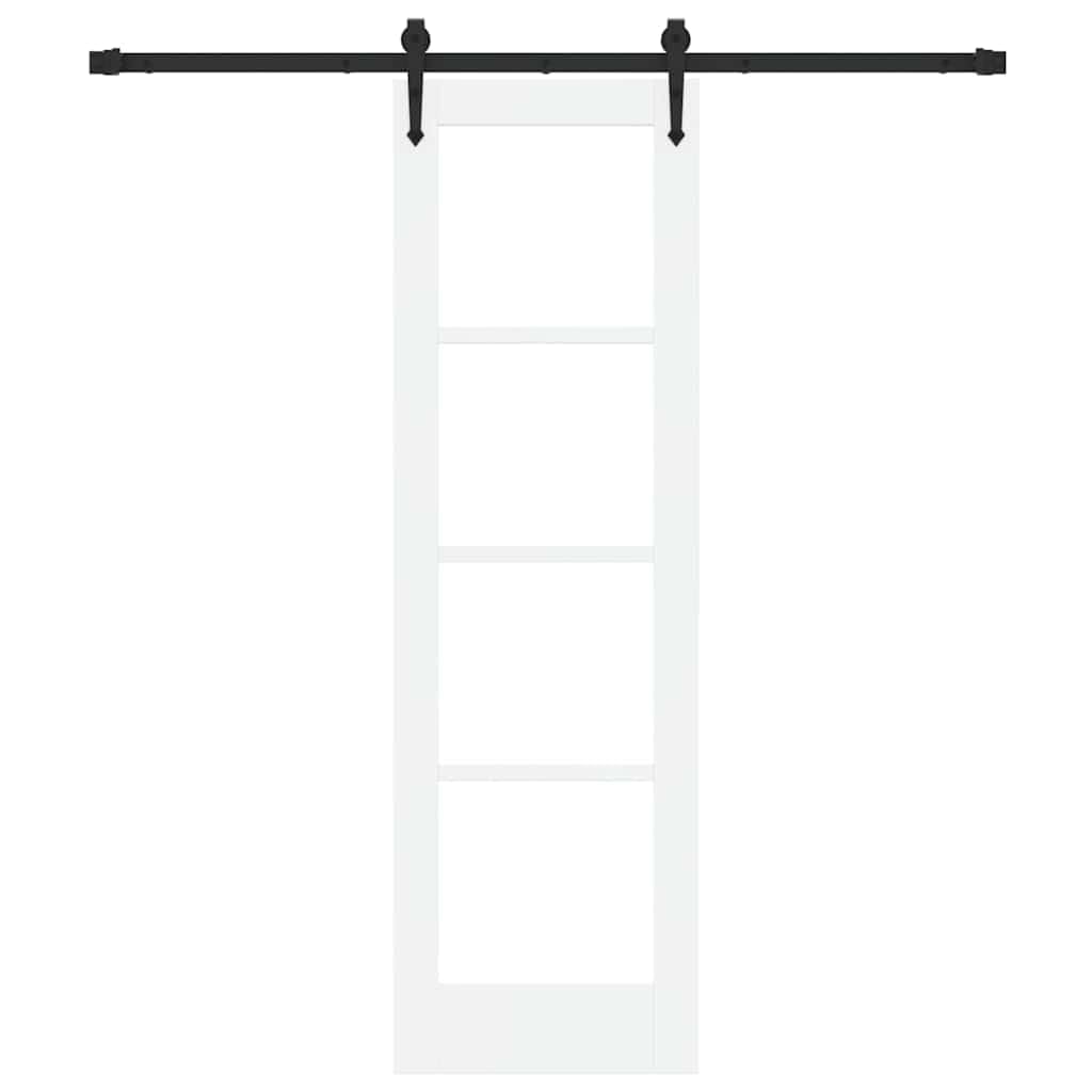 Drzwi przesuwne białe z litego drewna sosnowego i szkła 61 x 198,5 cm z cichym mechanizmem przesuwnym, nie zajmują dużo miejsca do wnętrz, nowoczesne wzornictwo do salonu, sypialni, kuchni