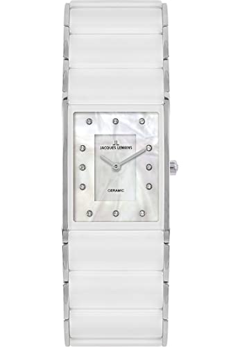 Preisvergleich Produktbild JACQUES LEMANS Damenuhr Dublin Keramik Weiß 1-1940G