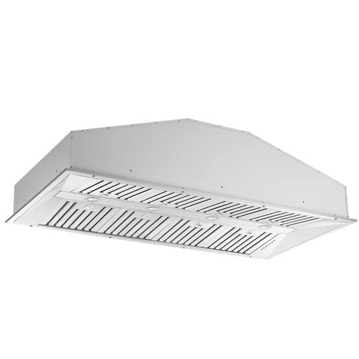 Forno Altilia 48" Inch. Built-in/Insert Range Hood with 1200 CFM Double Motor and 4 Speed Touch Control - Stainless Steel Kitchen Vent Hood with Baffle Style Filters and 2 Halogen Lights