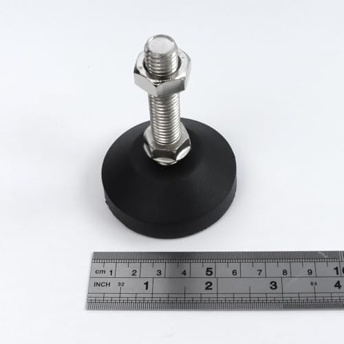 Image of M12 Leveling Feet 880 Lb Capacity, 3.2-Inch Height, 2.28-Inch Base, 4Pcs | 50mm Screw Length, Adjustable Swivel, Anti-Slip Bottom, For Tables, Shelves, Workbenches, Cabinets, Machines