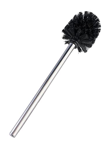 WENKO Shiny Toilet Brush with Handle, Silver, 8 cm