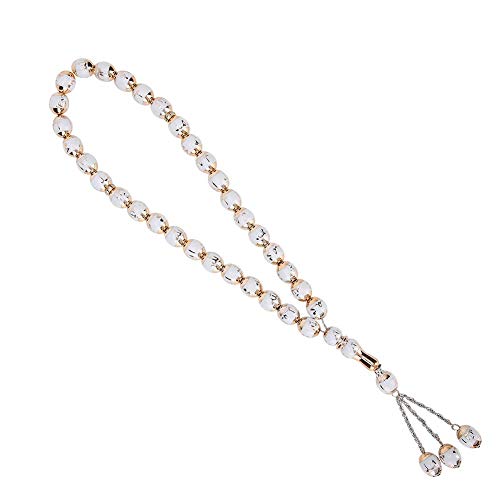 Garosa Muslim Prayer Beads Islamic Tasbih Small Tasbih Beads Muslim Rosary Worship Supplies Accessory, 7 Colors Optional(White)