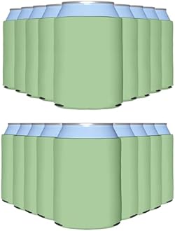 PartyPrints 50 Can Sleeves - Bulk Blank Koozies - Mint Beer Sleeves for Cans and Bottles - Blank Drink Coolers - DIY Party Gift