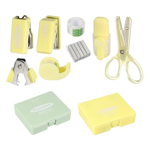 Kit de accesorios para escritorio completo con mini grapadora y dispensador de cinta