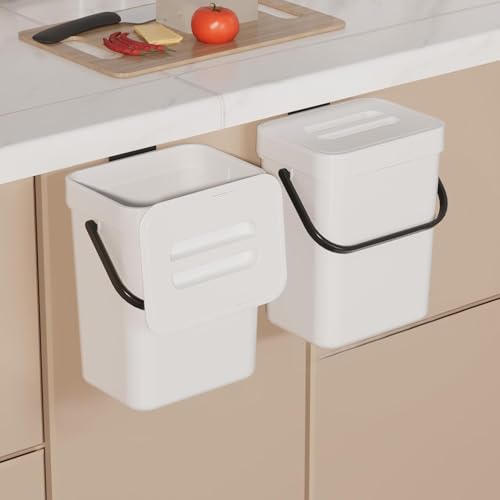 La Mejor Selección de Gabinetes para Cocina Pequeña los más recomendados. 42 TODAYGO - Juego de 2 botes de basura para cocina, bote de compostaje de cocina, para encimera, bote de basura pequeño colgante con tapa, bote de basura de cocina sin olor para...