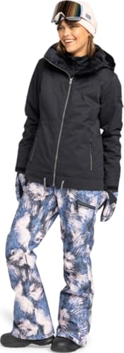 Roxy Nadia Damen-Skihose, 10 K, wasserdicht, isoliert, ohne Pfas, verstellbare Taille und Schneegamaschen, Nacht (Night), Large