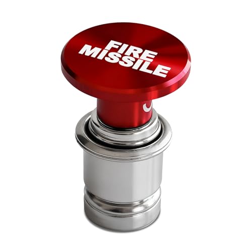 Image of Fire Missiles Button Car Cigarette Lighter Plug, Car Cigarette Lighter Replacement, Aluminum Alloy Push Button Lighter Plug, Standard 12V Fast Heating Power Socket for Auto