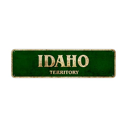 HOUVSSEN Idaho Territory Decor Wall Shop Cave Bar Street Vintage Retro Metal Sign Fun Metal Sign 4x16 Inch Vintage Plaque Handicraft Best Gift Metal Tin Sign, 8x12inch