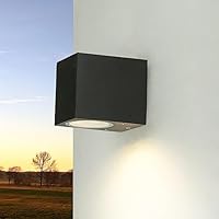 Applique Per Esterni, IP65, Downlight, 1x GU10 Max. 35W, Luce Da Esterno, Lampada Da Parete, Ingresso, Muro, Balcone, Cubo Colore Marrone - Foto 5