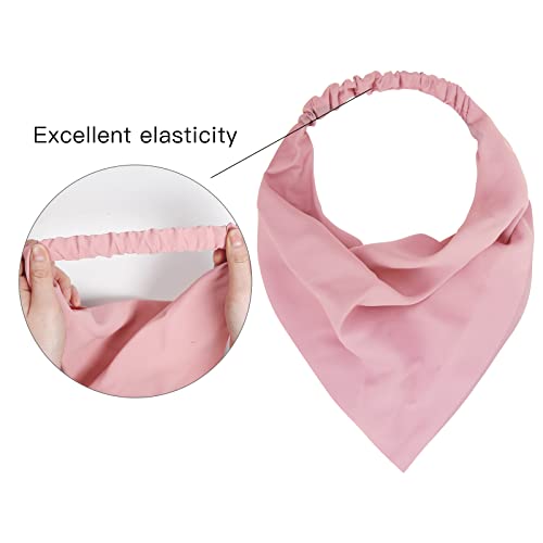 Tobeffect 8 Pack Hair Scarves Headband Elastic Boho Bandanas Scarf, Chiffon Head Kerchief With Hair Pins For Women Girls Farmhouse Hair Accessories, Solid Color #TOP1