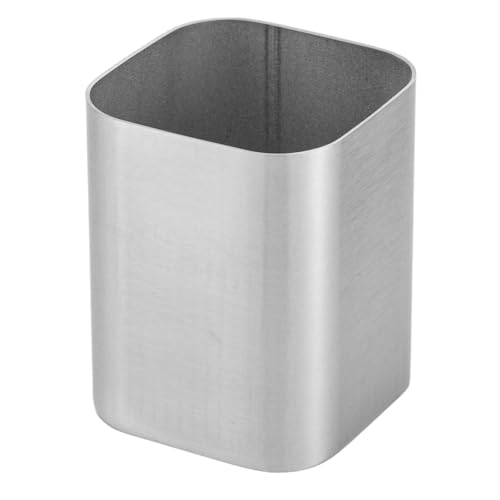 Porte-brosse de toilette et maquillage inox argenté organisateur salle de bain